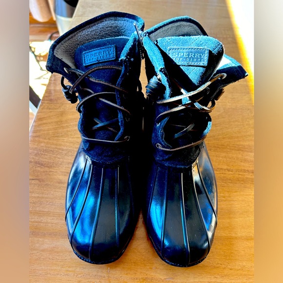 Sperry Shoes - Sperry Booties w/Black Rubber & Suede Upper & Gray Fleece Lining w/Inside Zipper